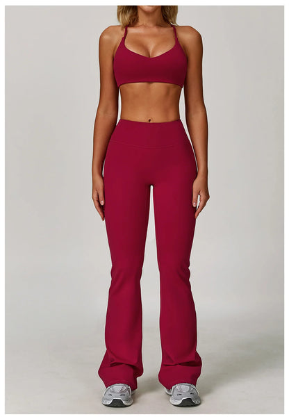 Women's Tracksuits 2 Pieces Sports Set Women Tracksuit Running Workout Sport Suit Gym Sportswear Long Sleeve Bra Clothing