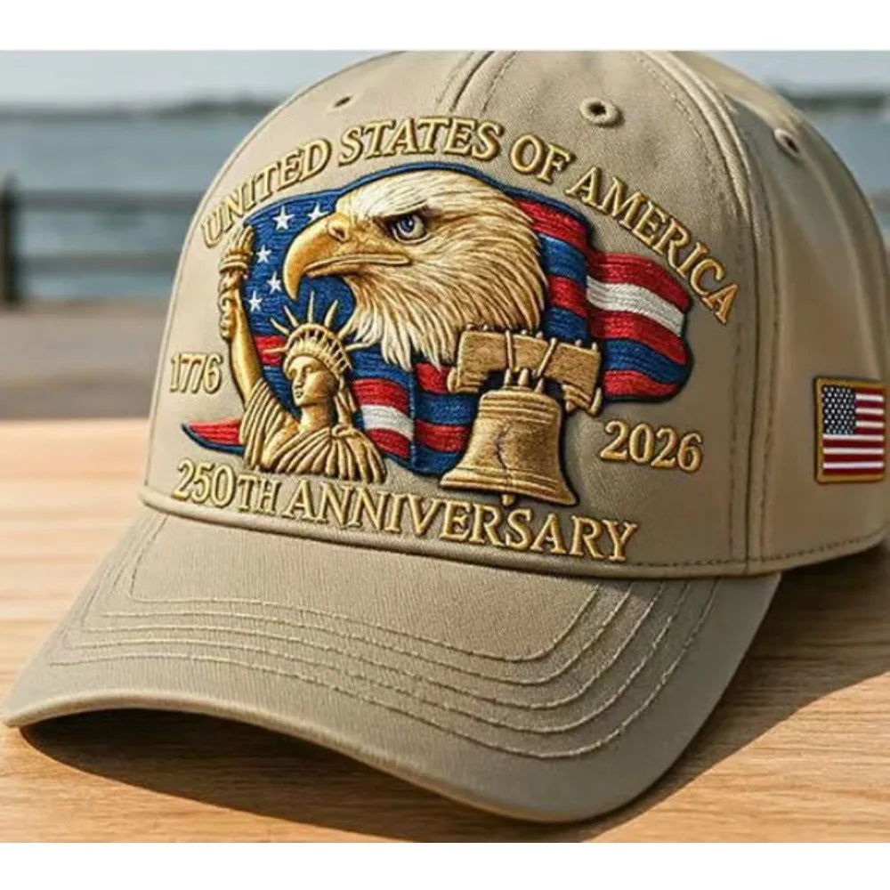 USA 250th Anniversary Eagle Print Baseball Cap