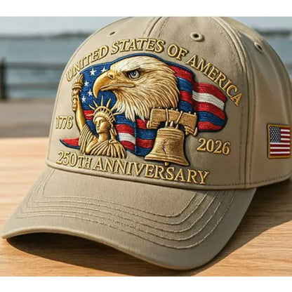 USA 250th Anniversary Eagle Print Baseball Cap