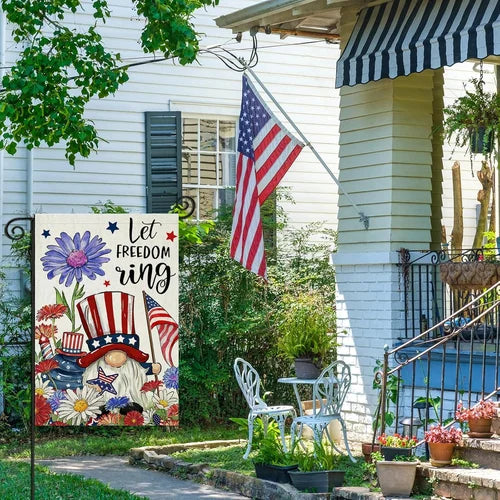 4Th of July Garden Flags for Outside, Let FREEDOM Ring Patriotic