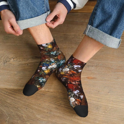 Floral Print Ankle Socks – Vintage Aesthetic Women’s Fashion Socks