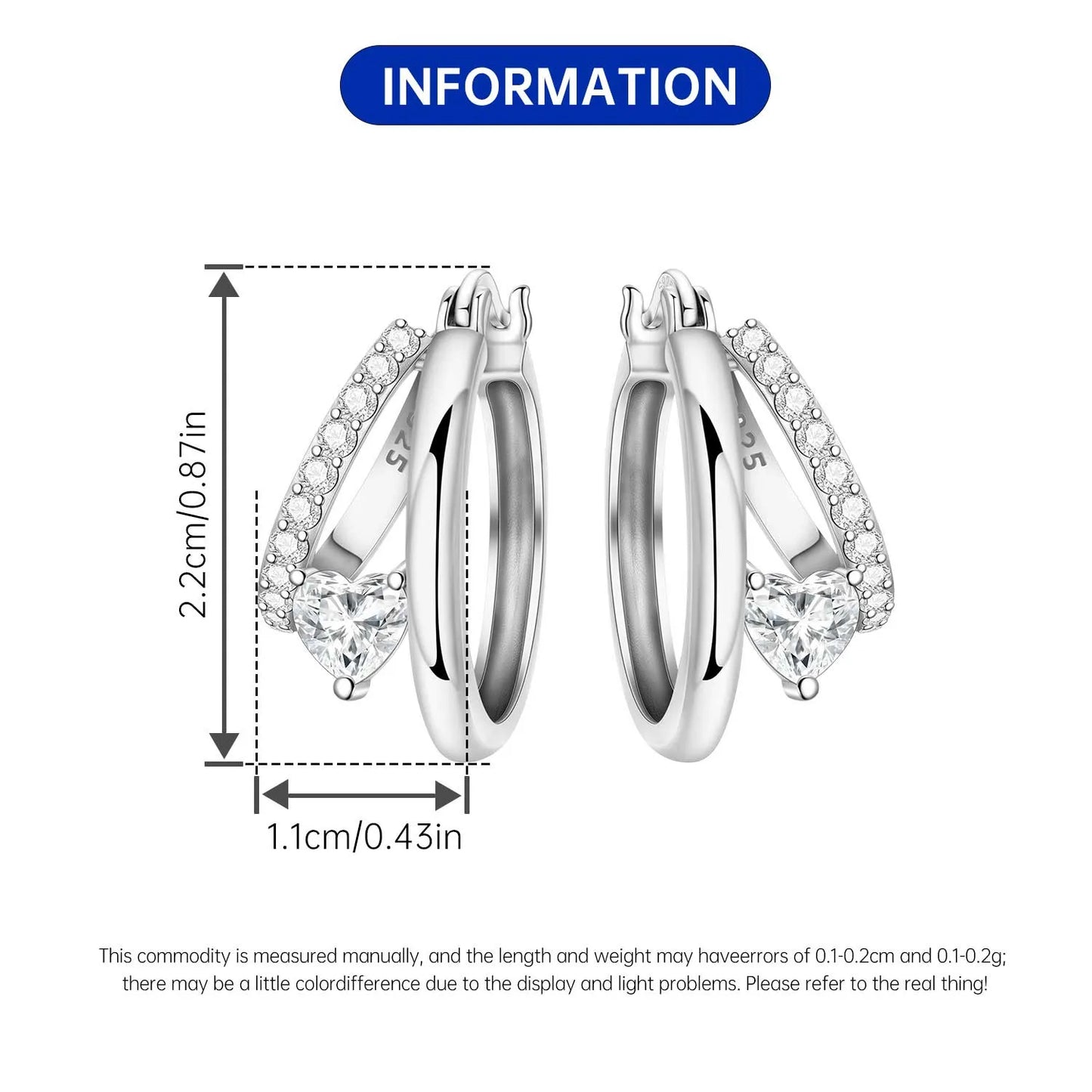 925 Sterling Silver Hoop Earrings – Minimalist Layered Huggie Earrings for Women