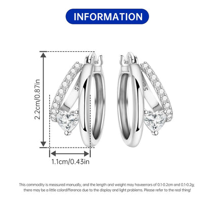 925 Sterling Silver Hoop Earrings – Minimalist Layered Huggie Earrings for Women