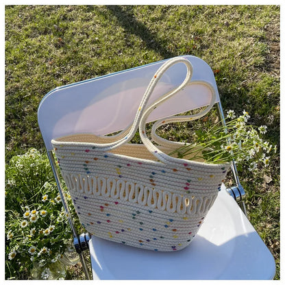 Shoulder Bag Summer Woven Bag Tote Bag Large Capacity Straw Bag for Summer Beach Holidays Women's Beach Bag Flower, Summer 2026