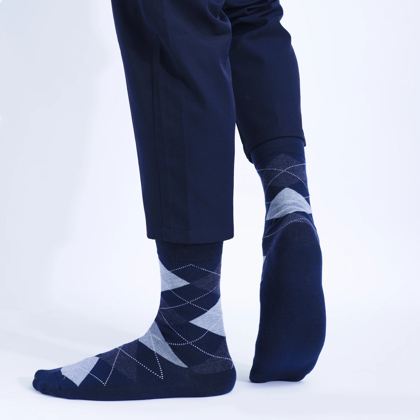 5 Pairs Men’s Dress Crew Socks Set – Classic Patterned Business Casual Socks