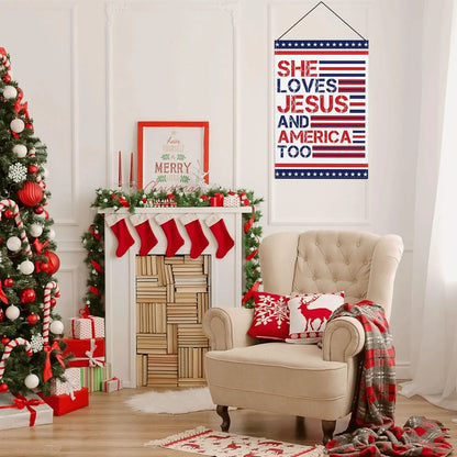 4th of July Memorial Day Independence Day Flag 12x18 Christian Jesus Faith American Patriotic Garden Flags f