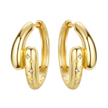 925 Sterling Silver Hoop Earrings – Minimalist Layered Huggie Earrings for Women