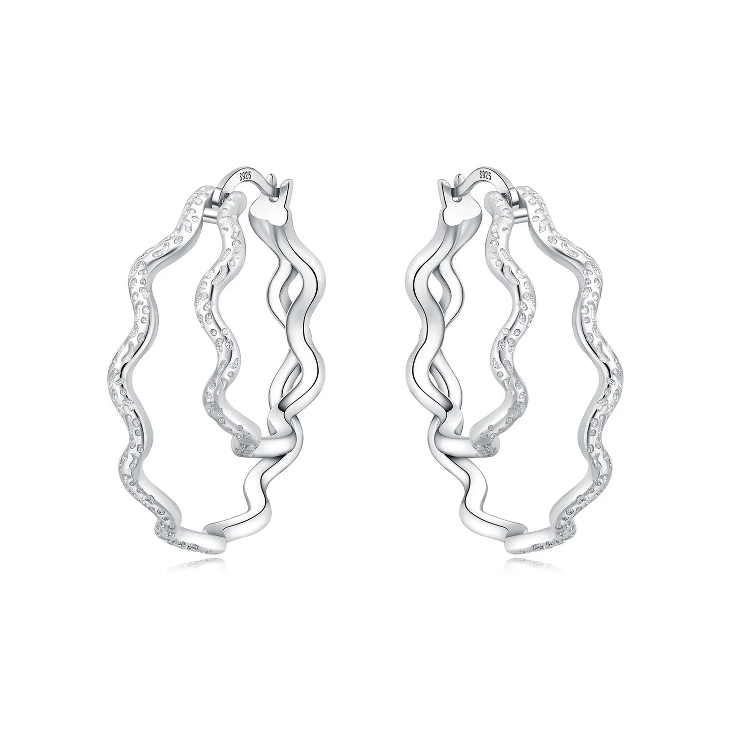 925 Sterling Silver Hoop Earrings – Minimalist Layered Huggie Earrings for Women