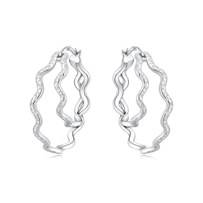 925 Sterling Silver Hoop Earrings – Minimalist Layered Huggie Earrings for Women