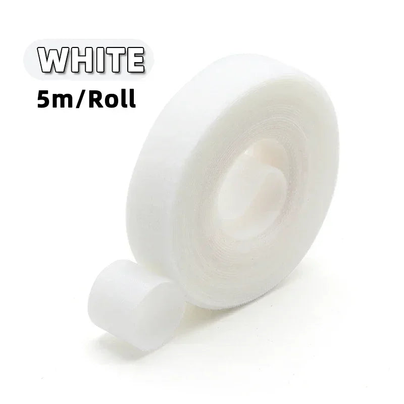 5m/roll Reusable Cable Management Strap Roll – Hook & Loop Fastener Tape
