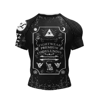 Pink BJJ Rash Guard Men Short Sleeve Jiu Jitsu Compression Training Shirt