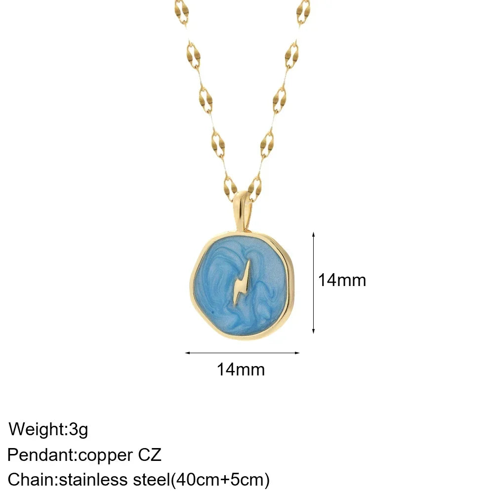 Gold Charm Pendant Necklace Collection – Celestial Eye Heart Sun Moon Layered Necklaces for Women