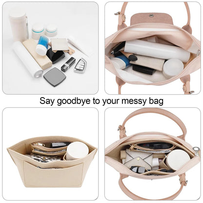 Felt Purse Organizer Insert – Multi Pocket Handbag Storage Shaper for Tote Bags