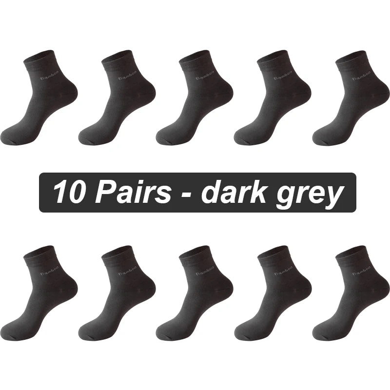 Bamboo Fiber Crew Socks – Soft Breathable Casual Dress Socks for Men & Women
