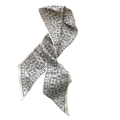 Vintage Paisley Hair Scarf for Women – Satin Headband Neck Tie Ribbon