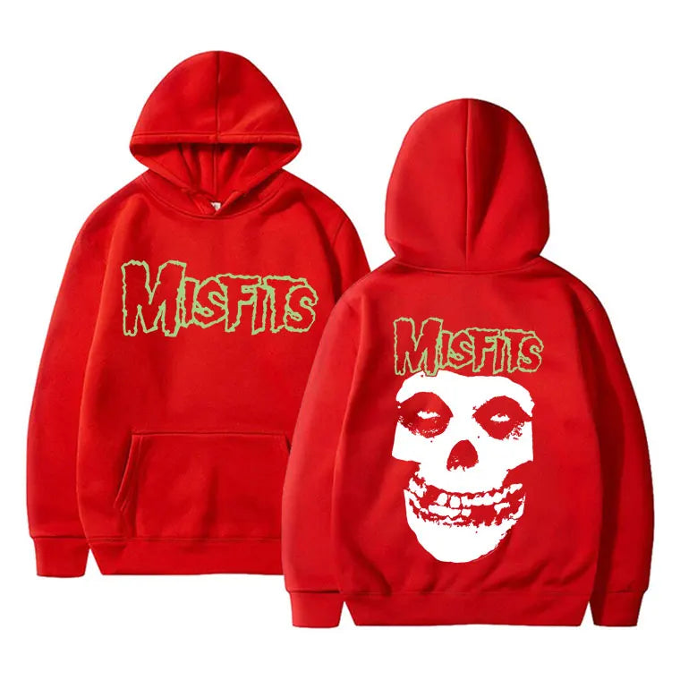 Misfits Skull Hoodie – Punk Rock Graphic Pullover Hoodie for Men & Women