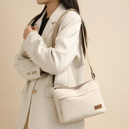 Minimalist Crossbody Shoulder Bag – Lightweight Casual Nylon Messenger Bag for Women