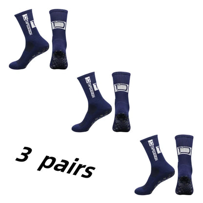 3 Pairs Grip Soccer Socks – Anti Slip Athletic Crew Sports Socks