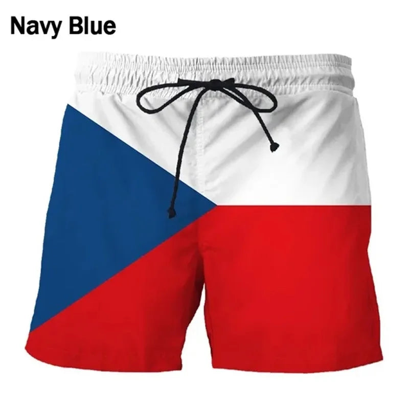 Men’s National Flag Swim Trunks – Quick Dry Beach Shorts