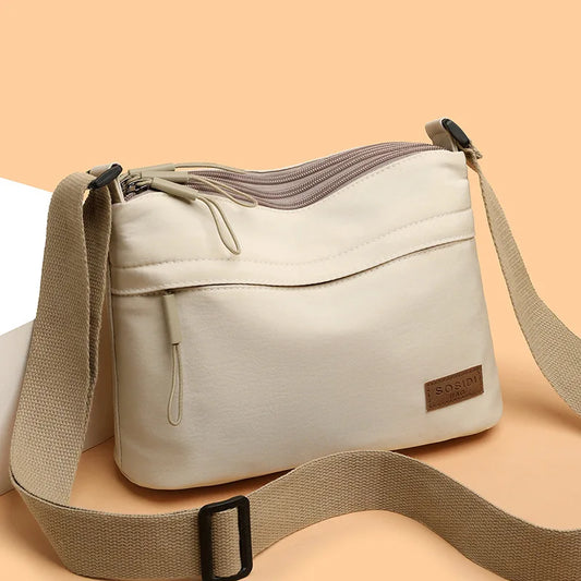 Minimalist Crossbody Shoulder Bag – Lightweight Casual Nylon Messenger Bag for Women