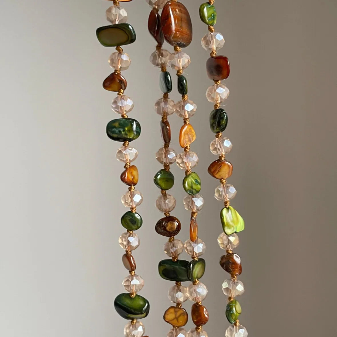 Bohemian Colorful Irregular Shell Beaded Necklace Long Sweater Chain Accessory Vintage Style Women's Holiday Fashion Jewelry
