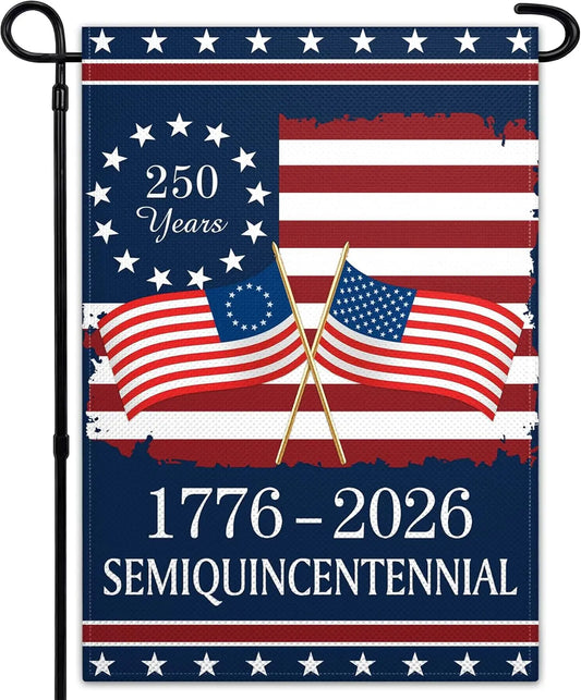250 Years Garden Flag 12x18 Double Sided America 250th Anniversary 1776 2026 Semiquincentennial Flag