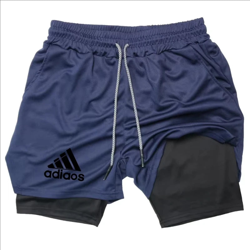 Men’s 2 in 1 Athletic Shorts – Compression Running Gym Shorts Quick Dry Sportswear for Men