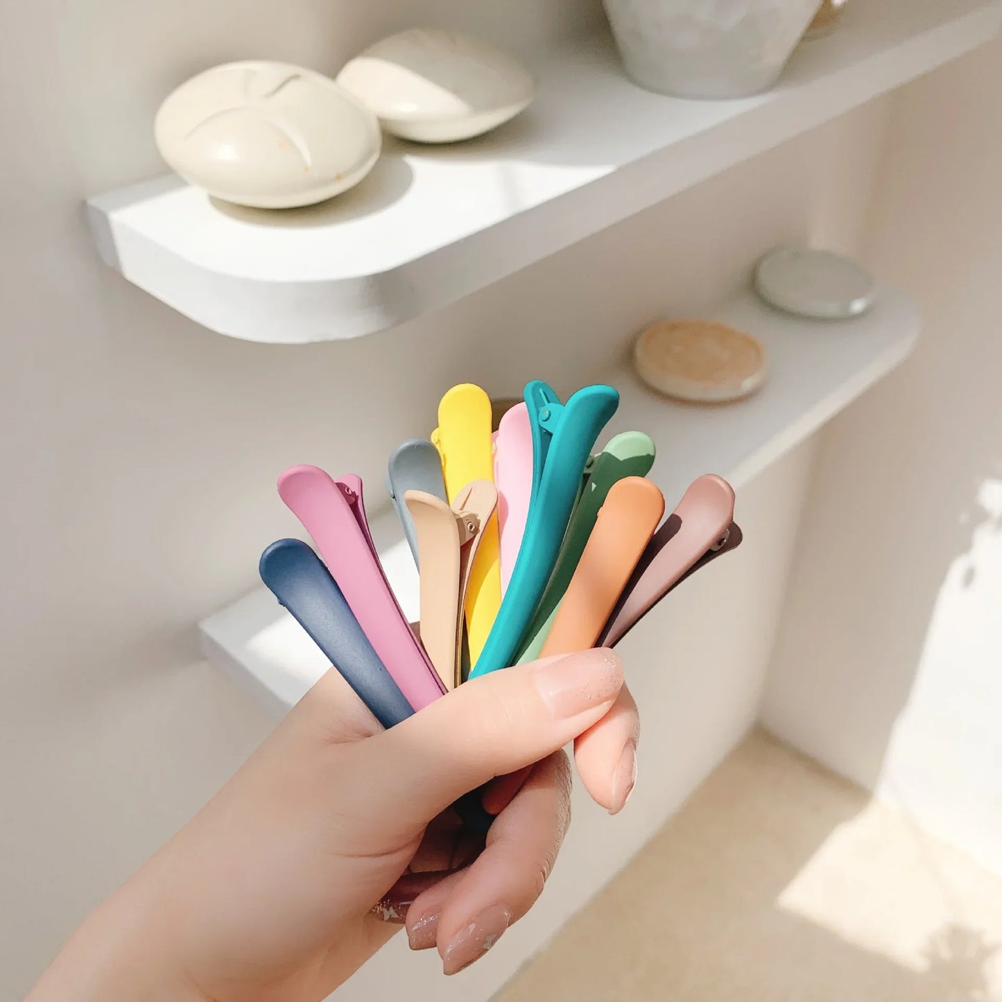 4Pcs/Set Matte Snap Hair Clips Set – Minimalist Colorful Korean Barrettes for Women & Girls