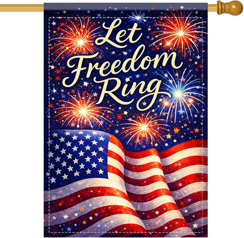 American Garden Flag, Let Freedom Ring Patriotic & American Flag, 4th of July Garden Flag,