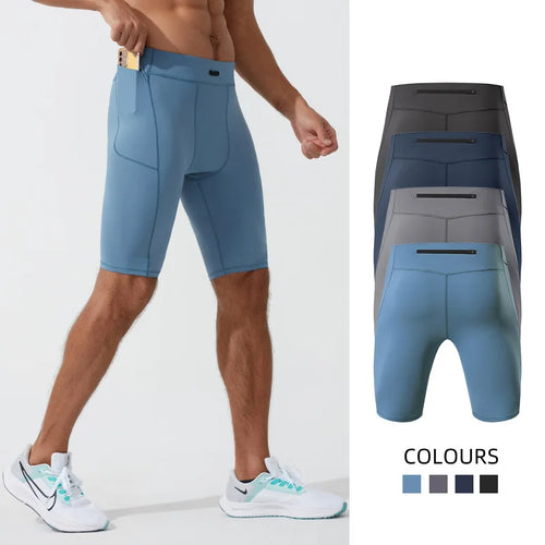 Men’s Compression Cycling Shorts – High Stretch Athletic Running Shorts for Gym & Training