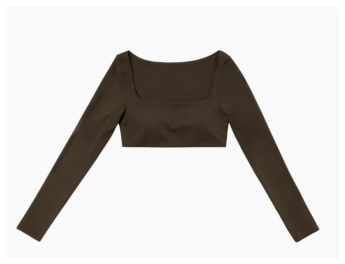 Sage Green Long Sleeve Crop Top & Flare Leggings Set