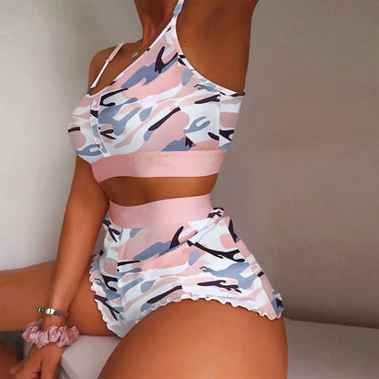 Cute Strawberry Print Bikini Set – Women’s High Waisted Two Piece Swimsuit, Sexy Summer Beach Swimwear