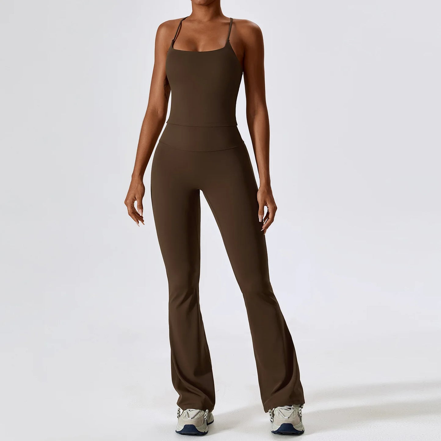 Sage Green Long Sleeve Crop Top & Flare Leggings Set