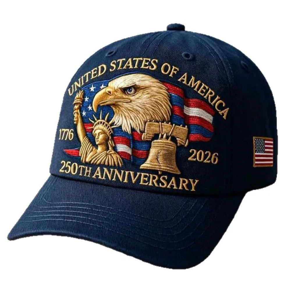 USA 250th Anniversary Eagle Print Baseball Cap