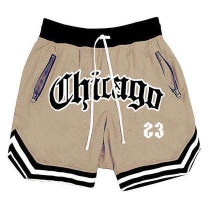 Men’s Chicago Basketball Shorts – Retro Athletic Mesh Shorts Casual Streetwear Sports Shorts for Men