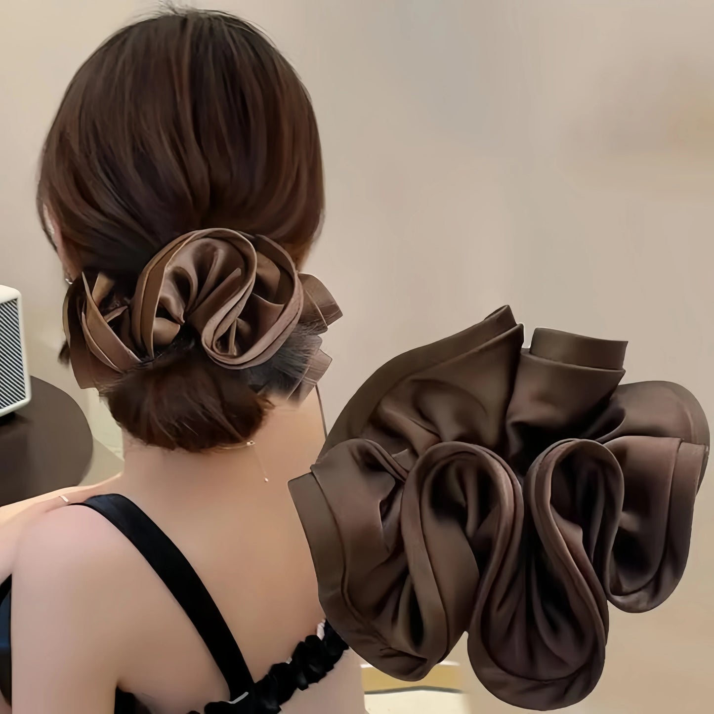 Oversized Satin Scrunchies – Large Soft Hair Ties for Women