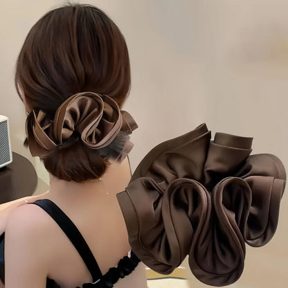 Oversized Satin Scrunchies – Large Soft Hair Ties for Women