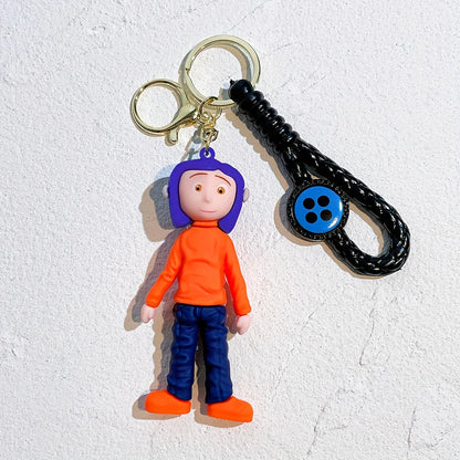 Coraline Character Keychain – Cute Cartoon Figure Bag Charm Keyring