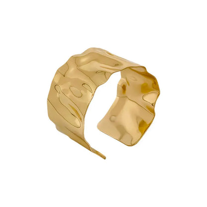 Gold Irregular Statement Cuff Bracelet – Bold Metal Bangle