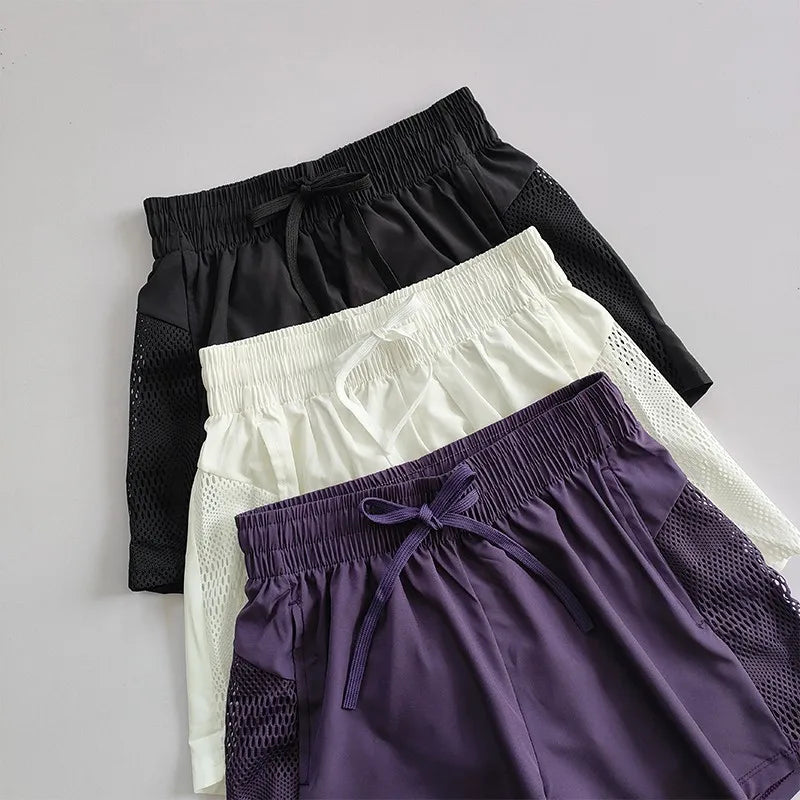 Women’s Quick Dry Running Shorts – Lightweight Athletic Workout Shorts with Mesh Panels for Fitness & Yoga