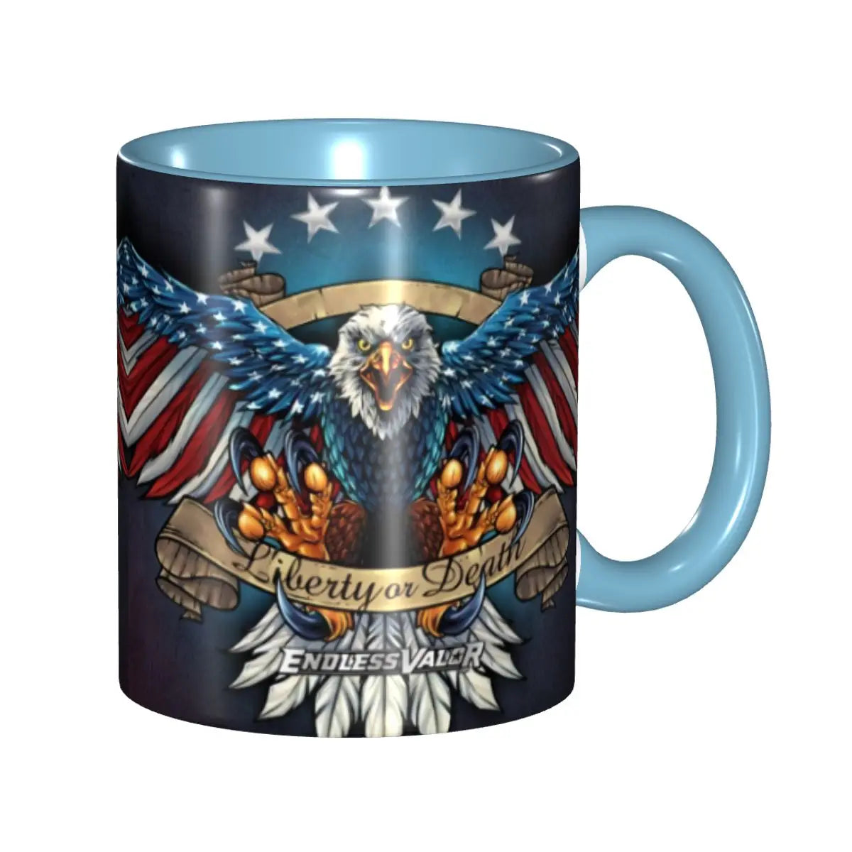 US Flag Wings Eagle Coffee Mug DIY Custom American Flag Ceramic Tea Milk Mug Cup
