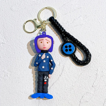 Coraline Character Keychain – Cute Cartoon Figure Bag Charm Keyring