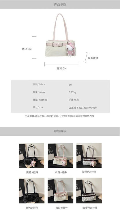 Plaid Shoulder Handbag – Cute Vintage Y2K Tote Purse for Women
