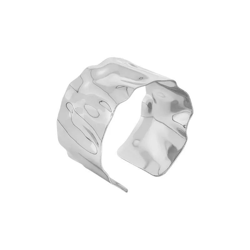 Gold Irregular Statement Cuff Bracelet – Bold Metal Bangle