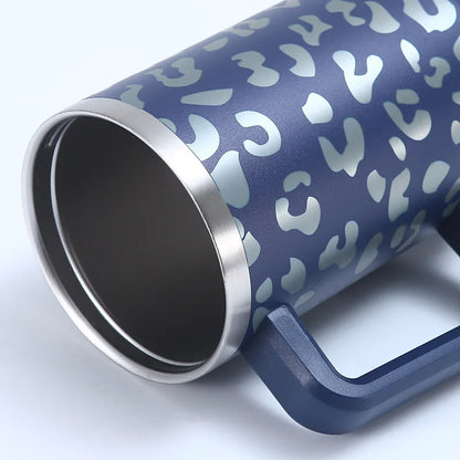 40oz Stainless Steel Vacuum Insulated Travel Mug with Handle Straw Lid