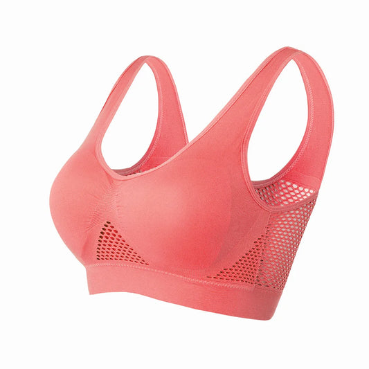 Seamless Sports Bra – Breathable Push Up Fitness Bra with Removable Pads