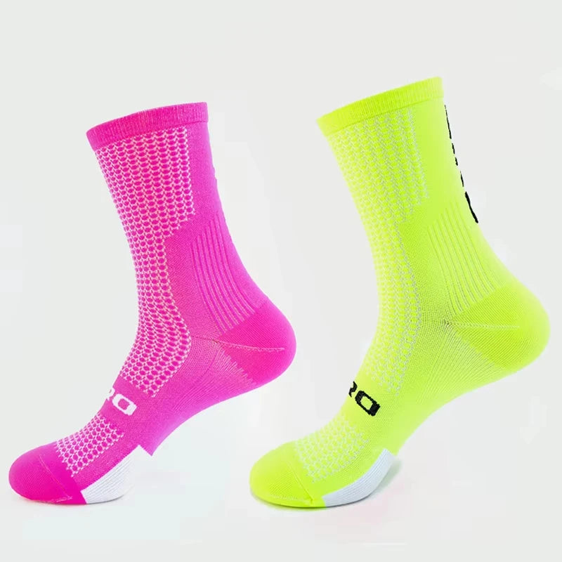 5 Pairs Compression Sports Crew Socks – Breathable Athletic Running & Training Socks