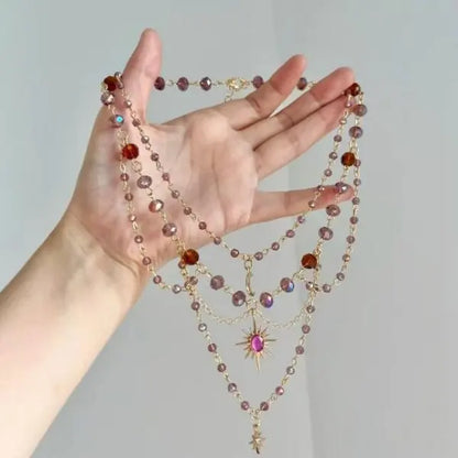 Bohemian Colorful Irregular Shell Beaded Necklace Long Sweater Chain Accessory Vintage Style Women's Holiday Fashion Jewelry