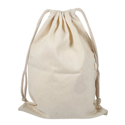 Cotton Drawstring Storage Bags – Reusable Canvas Organizer Pouches Set for Travel & Home