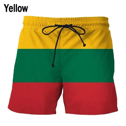 Men’s National Flag Swim Trunks – Quick Dry Beach Shorts